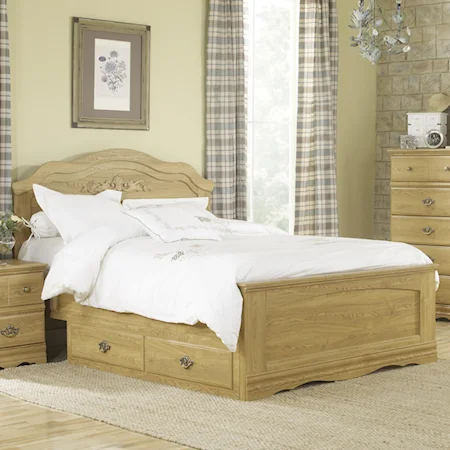 King Panel Bed with Underbed Storage Tray